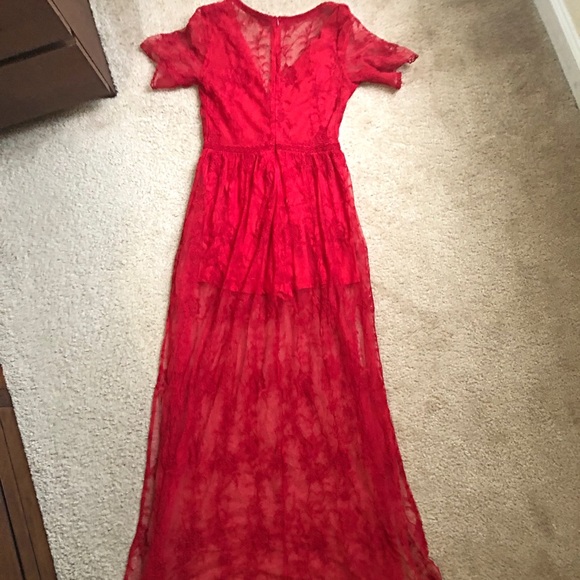 Bershka embroidered red summer dress size S - Picture 4 of 6